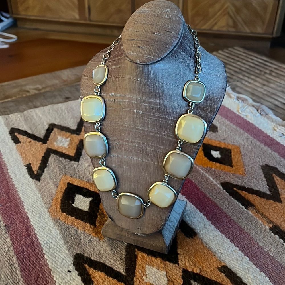 Smokes squares gemstone necklace 